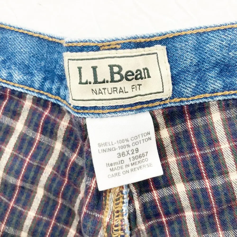 LL Bean Flannel Lined Natural Fit Jeans Sz 36x29